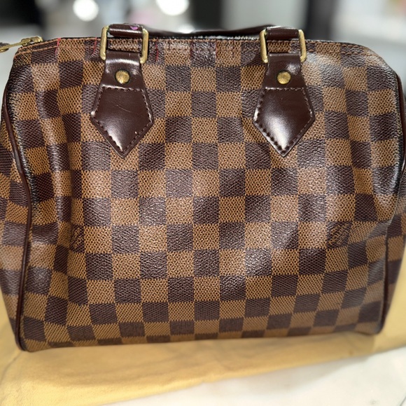 Authentic Louis Vuitton Damier Ebene Speedy 25- Vintage - Picture 4 of 8
